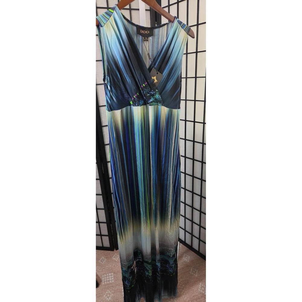 Eacha Womens Waterfall Tropical Maxi Dress Size Small - Picture 2 of 6